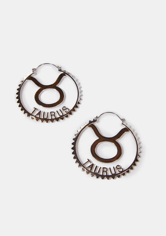 Reppin' Taurus Hoop Earrings