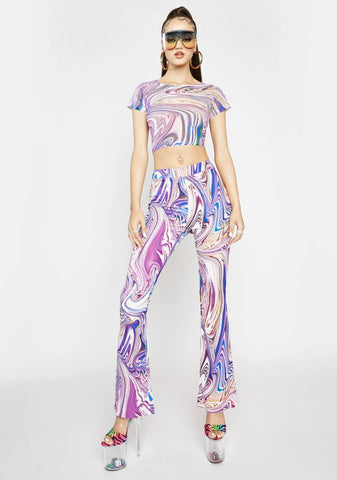 Lavender Hypnotic Habits Mesh Baby Tee