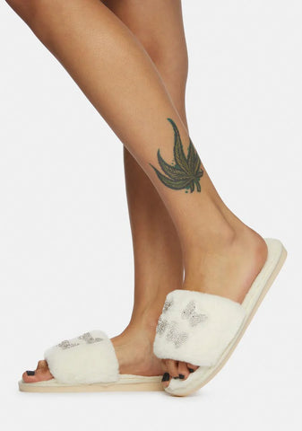 Angel Hit The Streets Butterfly Fuzzy Slides