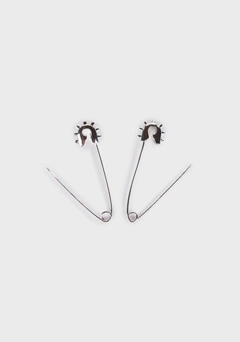 Morose Kind Safety Pin Earrings