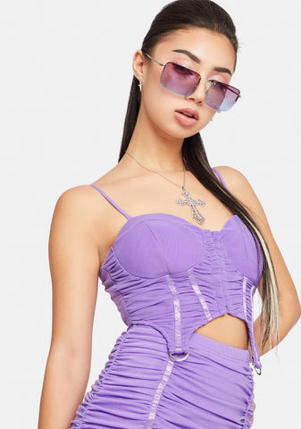 Violet In The Spotlight Bustier Crop Top