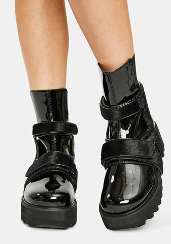 Wild Out Patent Harness Boots