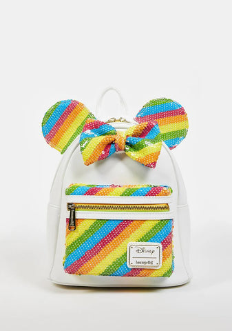 Minnie Mouse Sequin Rainbow Backpack