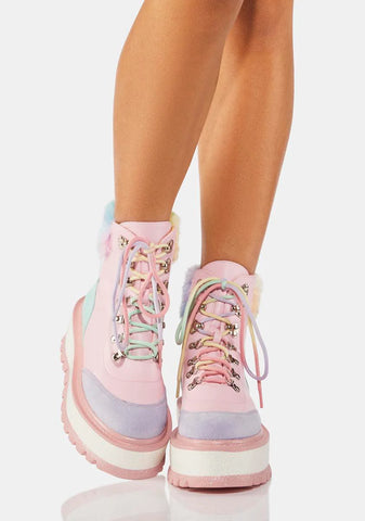 Candy Tears Glitter Platform Boots