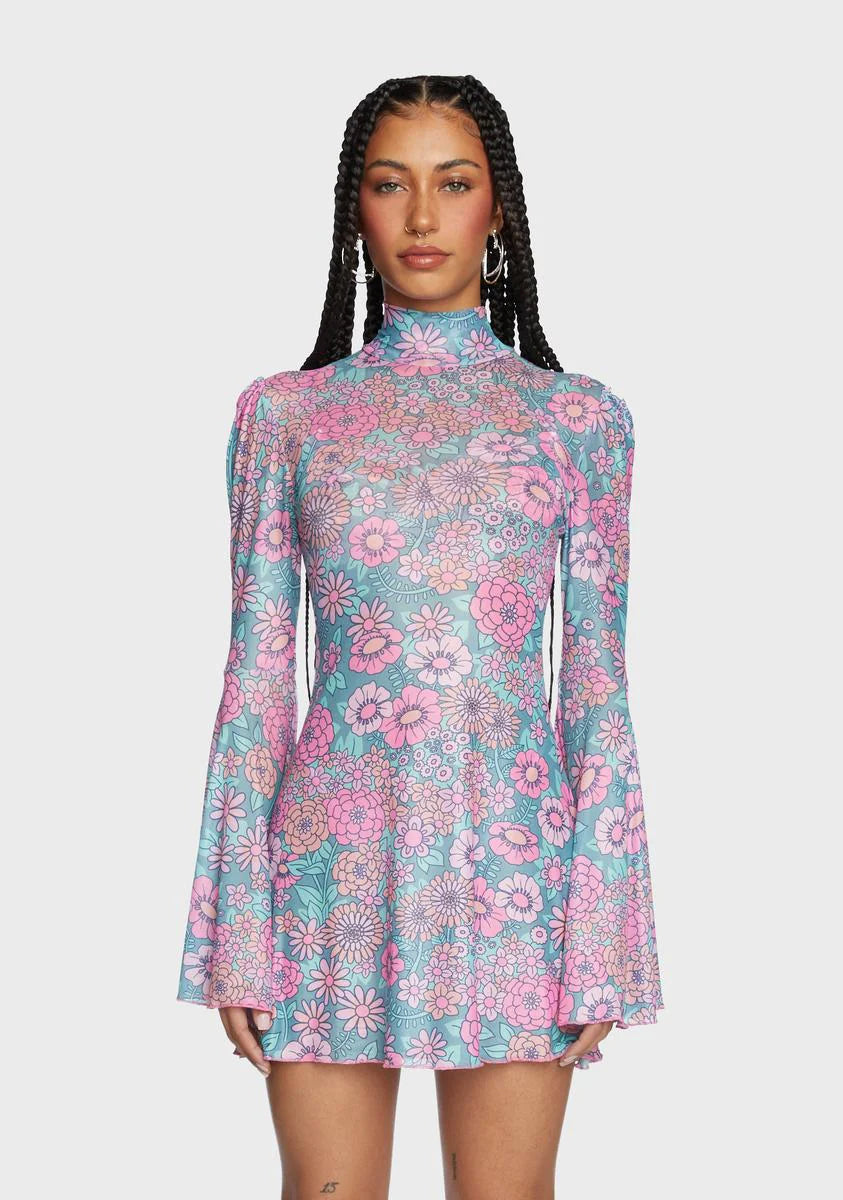 Modern Love Mini Dress - Pink/Blue