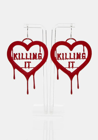 Catching On Heart Drop Earrings