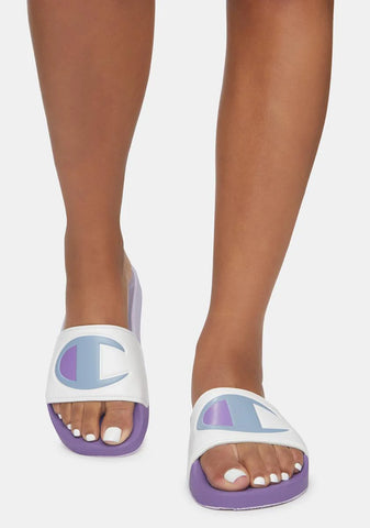 Purple IPO Split Slide Sandals