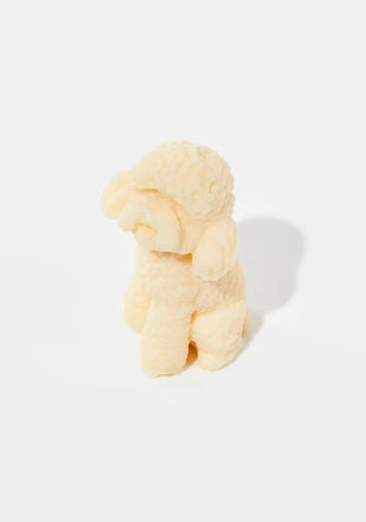 White Poodle Candle