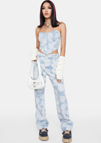 Look Ahead Denim Corset Top