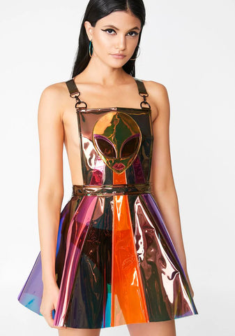 Beam Me Up Hologram Overall Dress