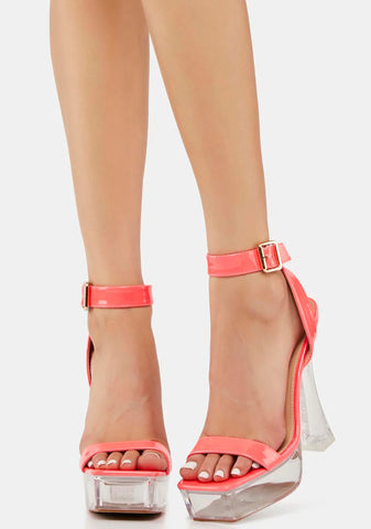 Pink Tirra Clear Heels
