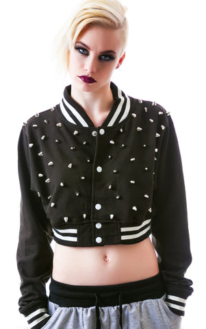 The  Margot Studded Crop Bomber