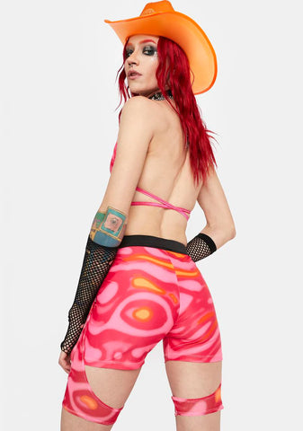 Pink Lava Feral Tiger Shorts