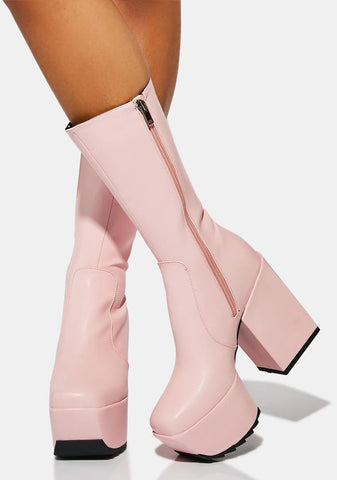 Pink Magnolia Platform Boots