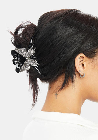 Wing It Up Rhinestone Hair Claw