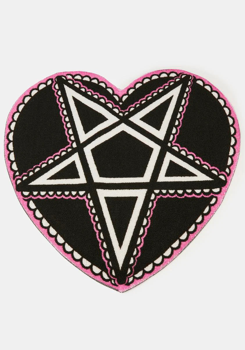 Pink Pentagram Heart Rug