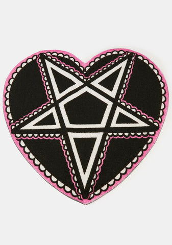 Pink Pentagram Heart Rug