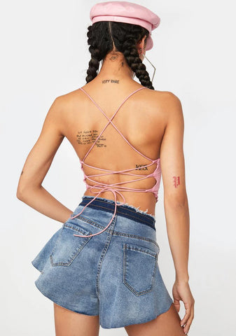 Hi Waist Denim Shorts