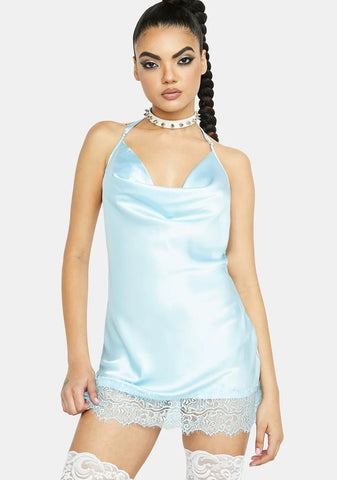 Cobalt In Your Thoughts Satin Nightie