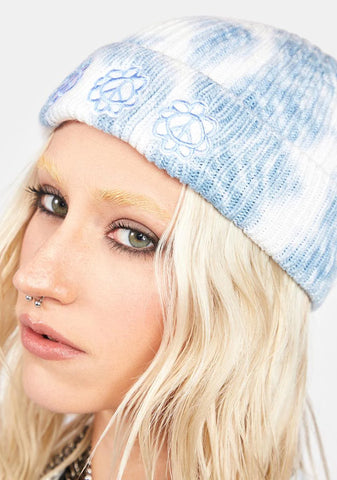 Peace & Petals Tie Dye Beanie