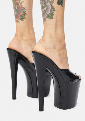 Sasha Black Hologram Platform Heels