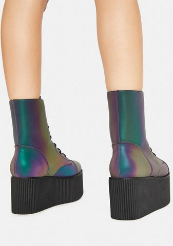 Reflective Kaos Mid Platform Boots
