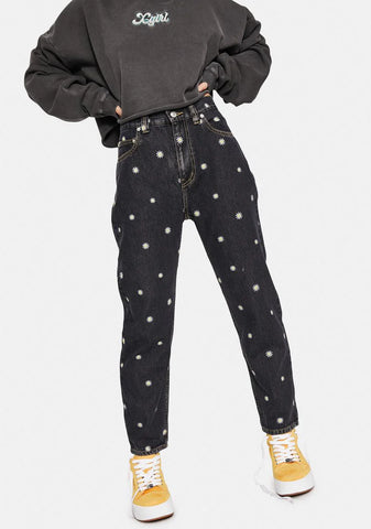 Daisy in the Darkness Embroidery Pants