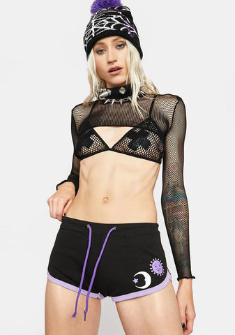 Ouija Board Dolphin Booty Shorts