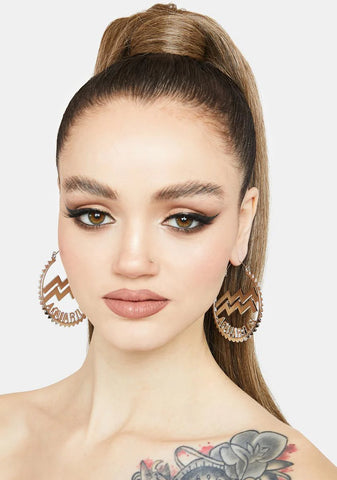 Reppin' Aquarius Hoop Earrings