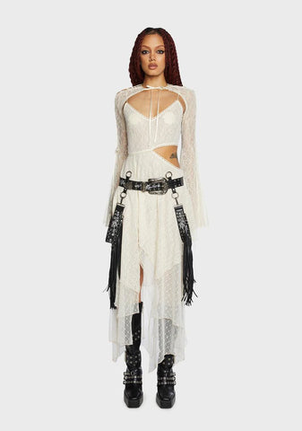 Cavern Crazy Fringe Belt - Black