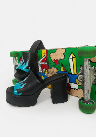 Alley Oop Platform Slide Sandals