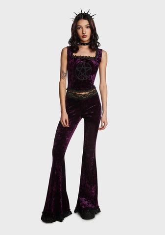 Traditional Alchemy Flared Leggings - Purple