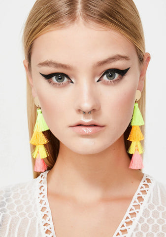 Neon Desert Tassel Earrings