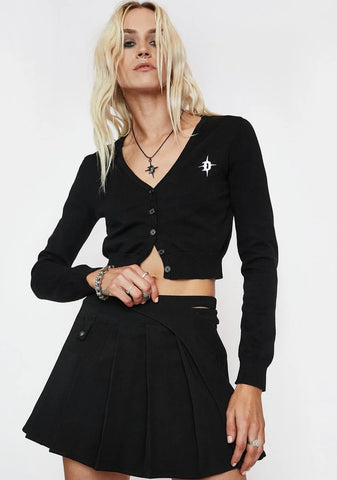 Filter Embroidered Crop Cardigan