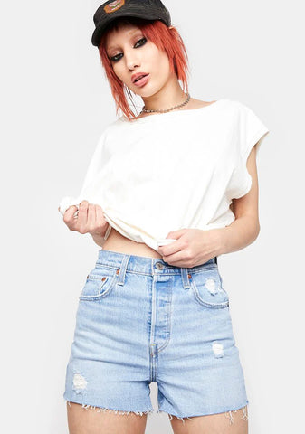 Tango Bleach Ribcage Denim Shorts