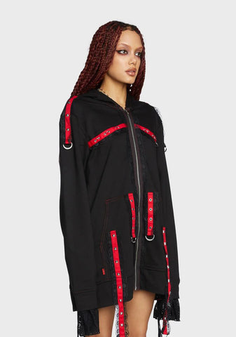 Midnight Zip-Up Strap Hoodie