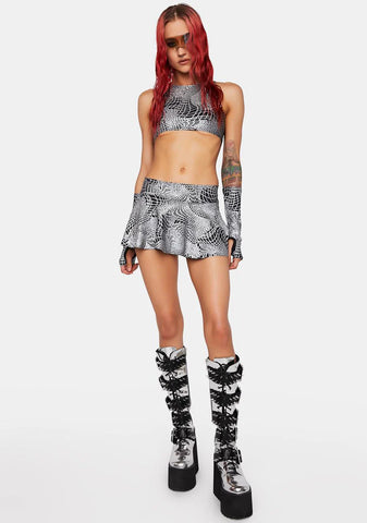 Ultra Wave Reflective Mini Skirt