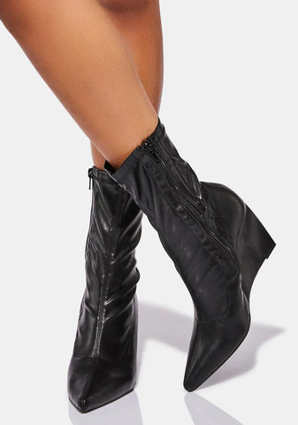 Noir The Sole Heir Wedge Ankle Boots