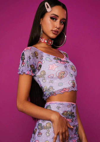 Bratty Since Birth Mesh Top