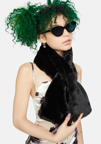 Noir Plush Love Faux Fur Scarf