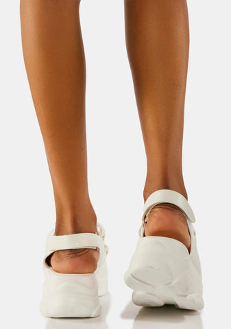White Skyler Platform Sandals