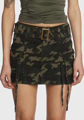 Paris Camo Belt Skirt