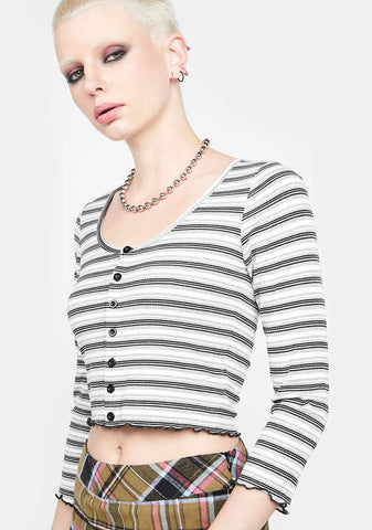 Chill Throwback Ringing Striped Cardigan