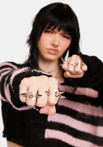 Imminent Danger Spiked Ring Set