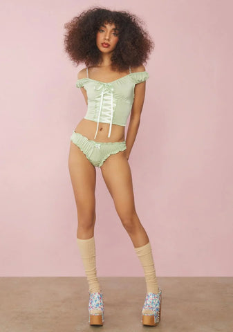 Sage Treat Me Right Satin Set