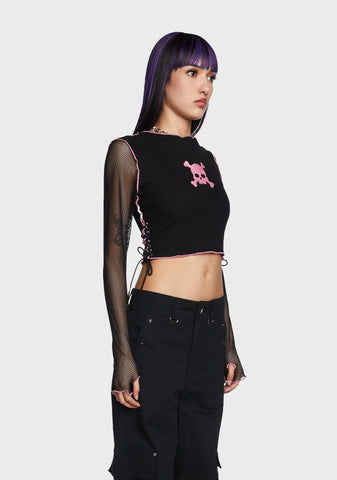 Riot Fishnet Sleeve Top
