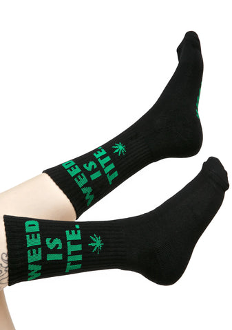 Weed Is Tite Crew Sock