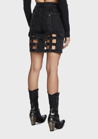 Distressed Detachable Two-Way Pantskirt