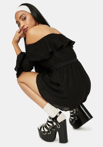 Rags To Riches Off The Shoulder Romper