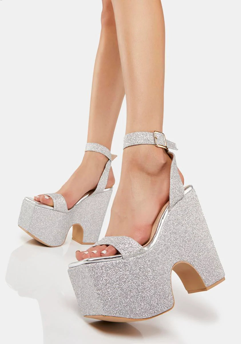 Silver Ariyah Platform Heels
